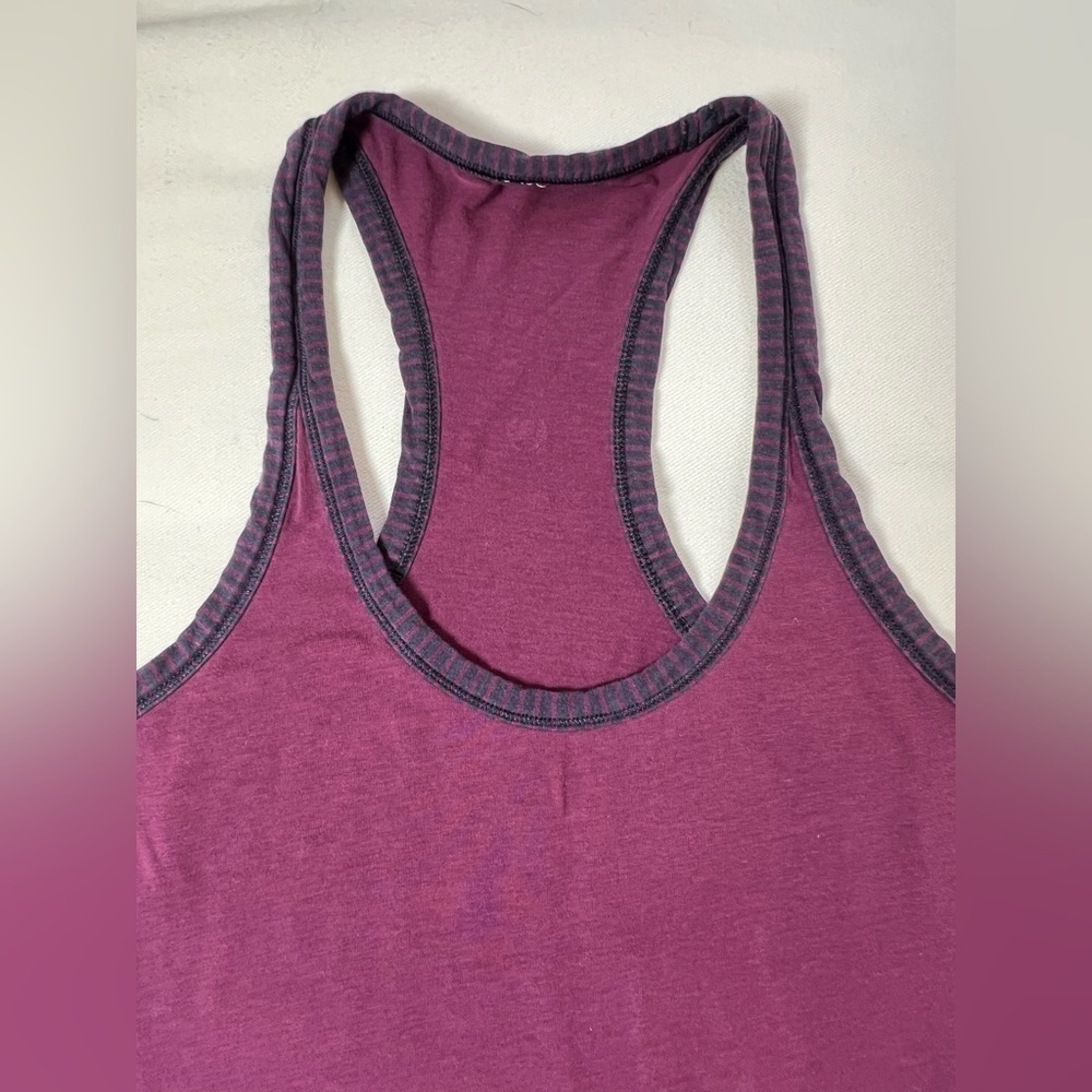 LULULEMON Lululemon Modern Racerback Plum / Hyper Stripe Plum size 4 - Picture 4 of 5